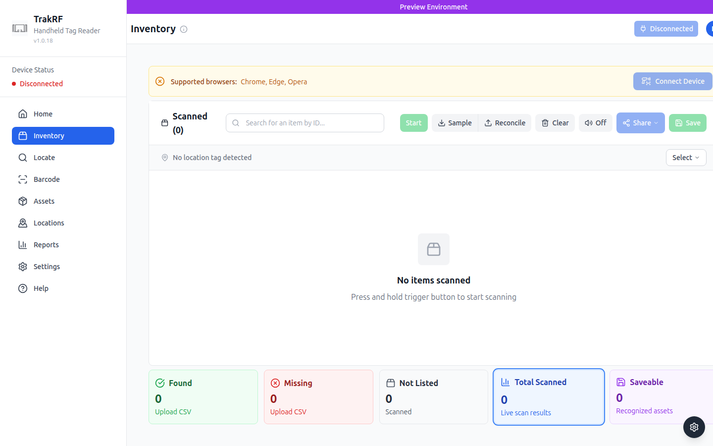 Inventory desktop screenshot