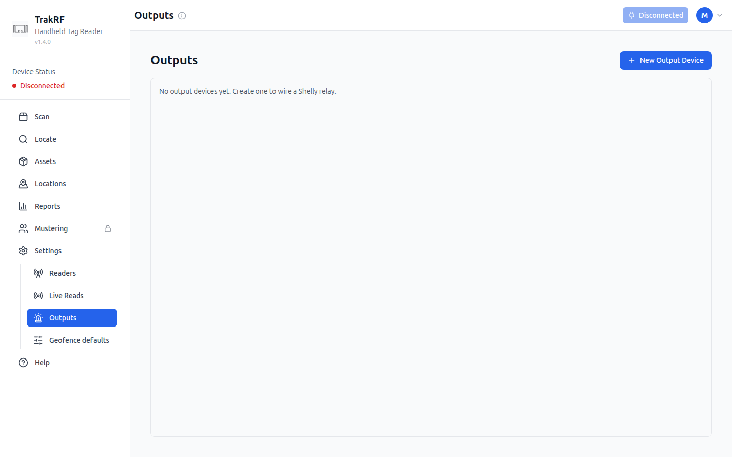 Outputs desktop screenshot